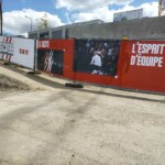 Palissade de chantier en toile Arena SCABB pour la délimitation d'un site événementiel sportif.